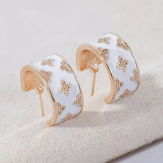 Fashion Creative Minimalist Enamel Drop C-Shaped Earrings