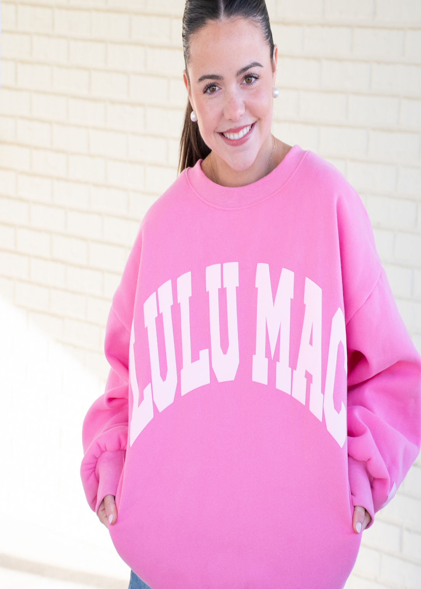 LIGHT PINK PUFF LULU MAC SWEATSHIRT