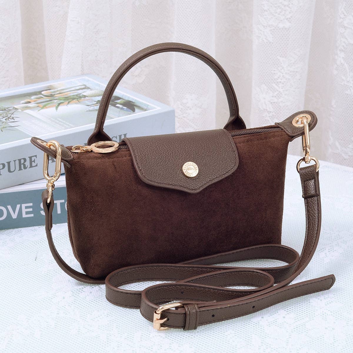 SD781 Penny Suede Mini Crossbody Bag