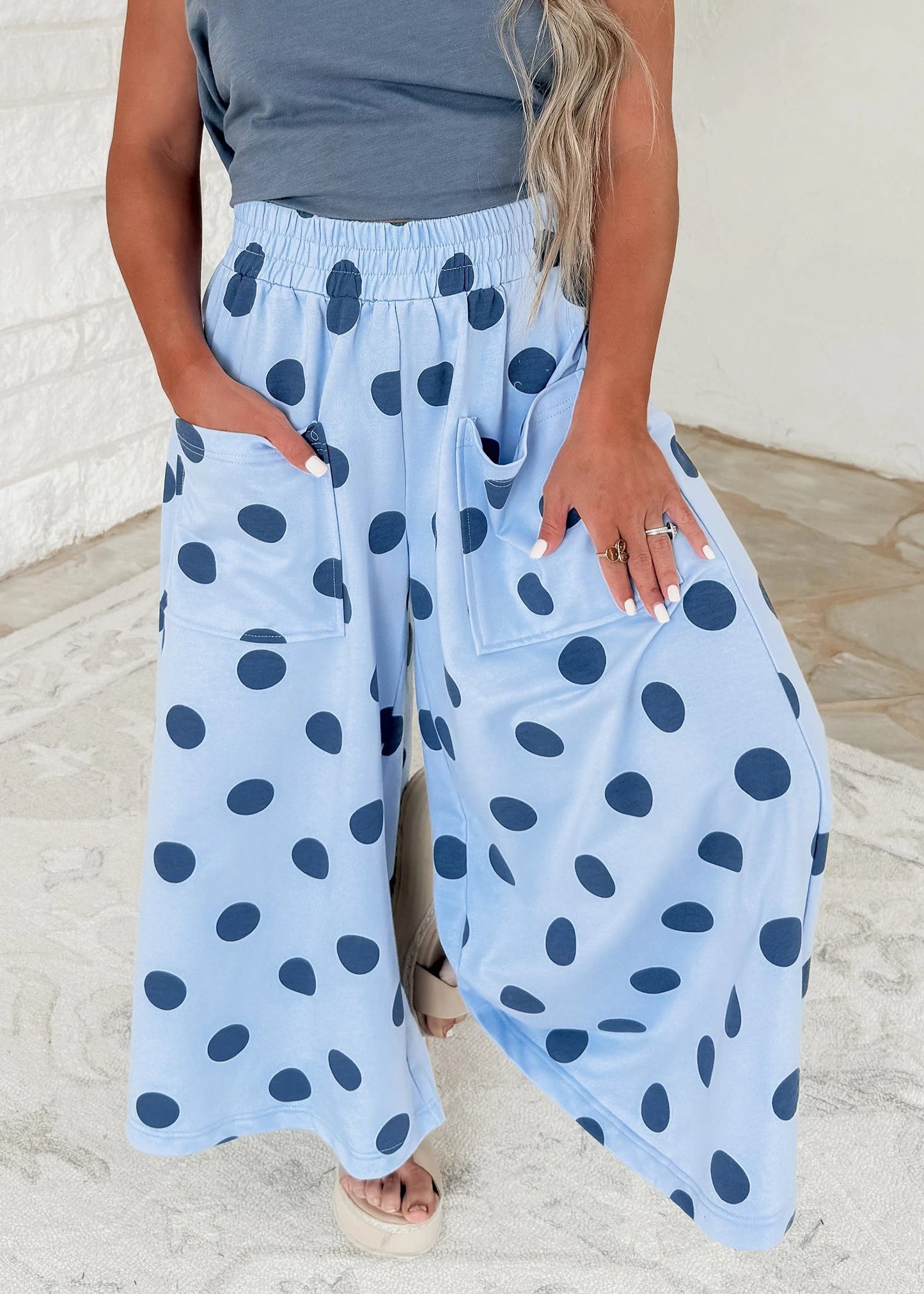 MADISYN PANTS - BLUE POLKA DOT