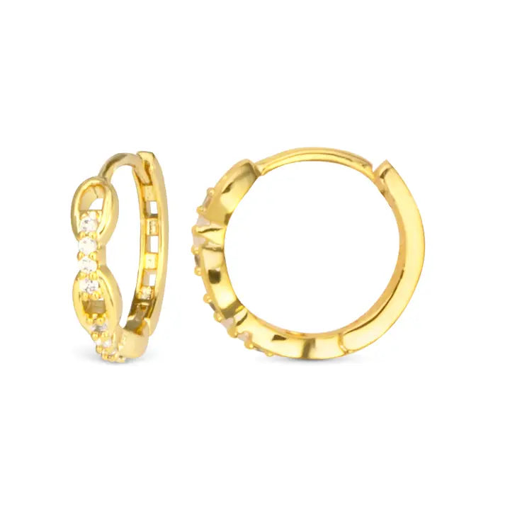 Add A Charm Cz Chain Hoop Earring - Gold