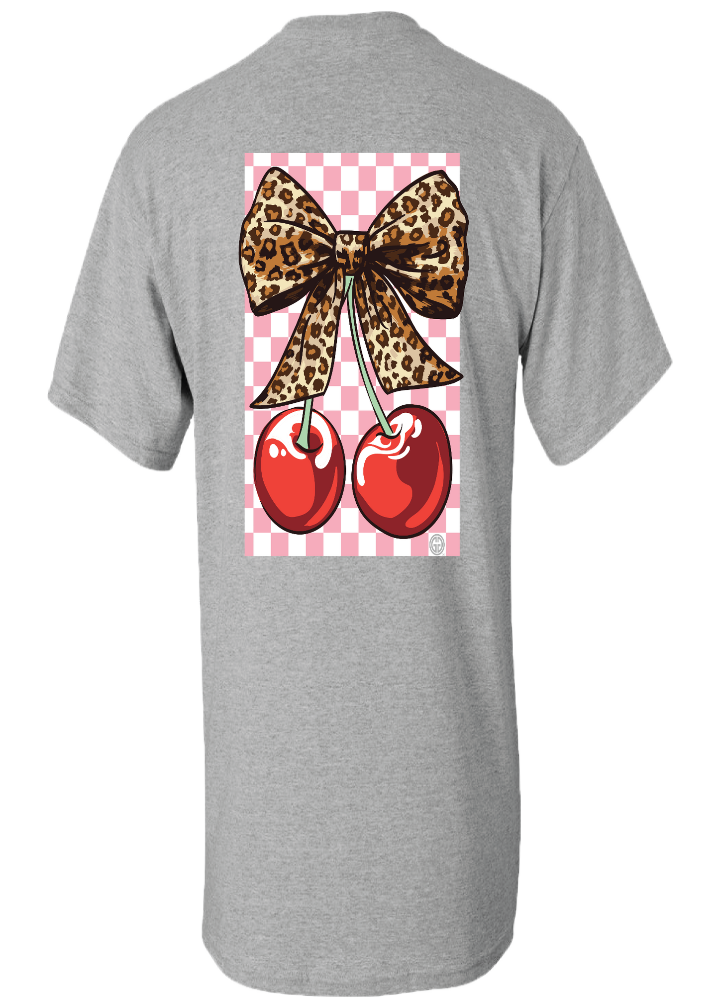 Leopard Cherry Southern Sassy Preppy Leopard Short Sleeve Graphic Tee