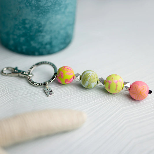 4-BALL KEYCHAIN - FLAMINGO PINK