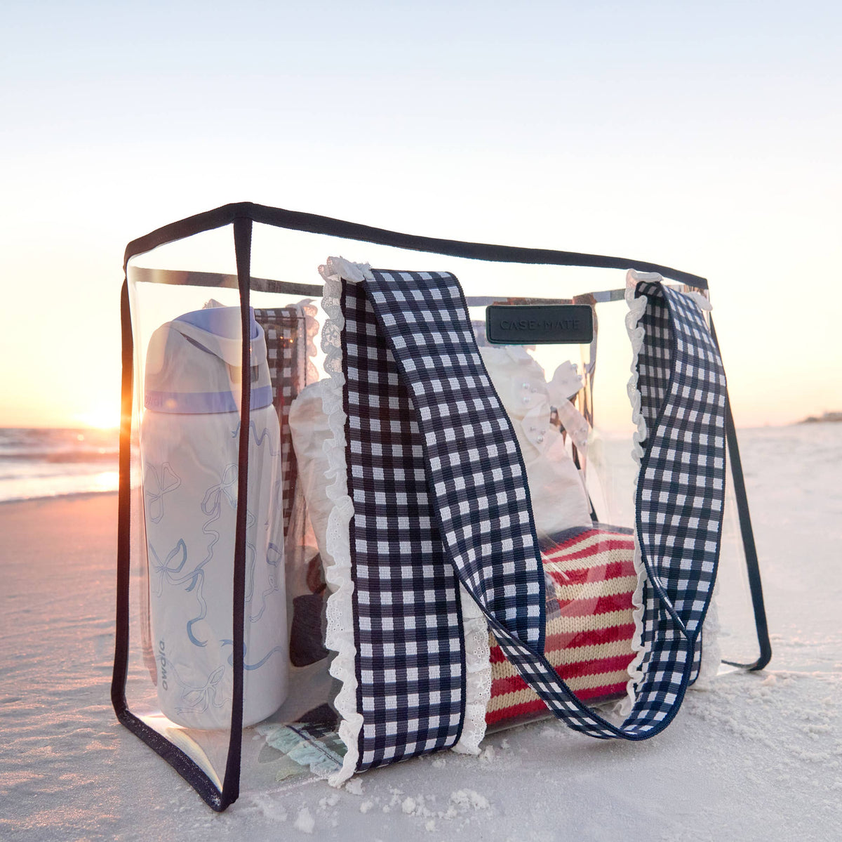 Case-Mate Navy Gingham Jelly Tote Bag (Classic)