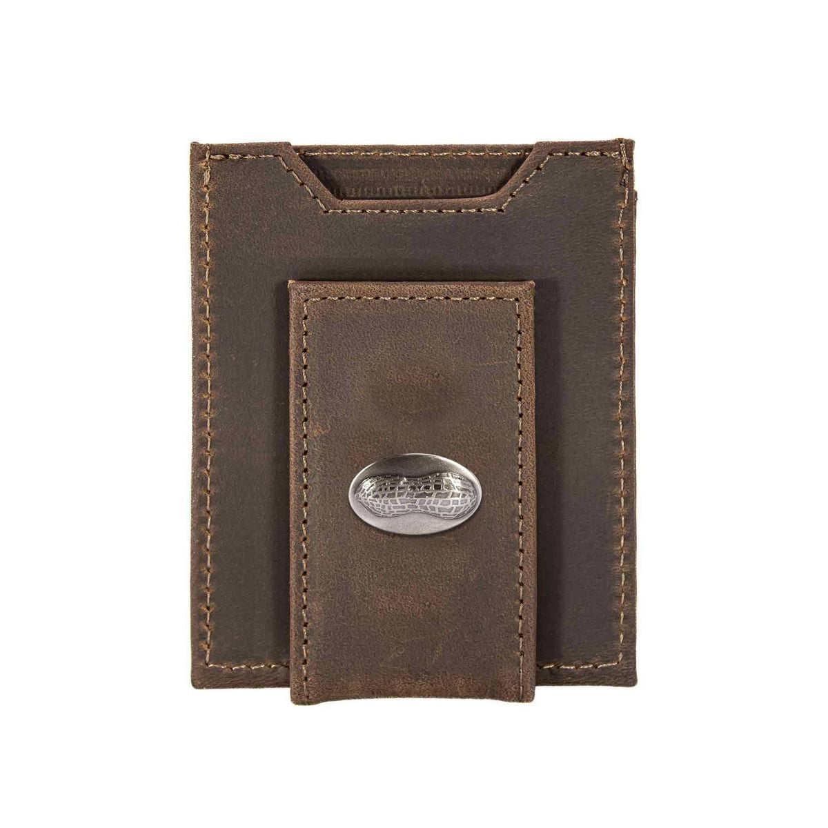 Peanut Magnetic Leather Slim Wallet