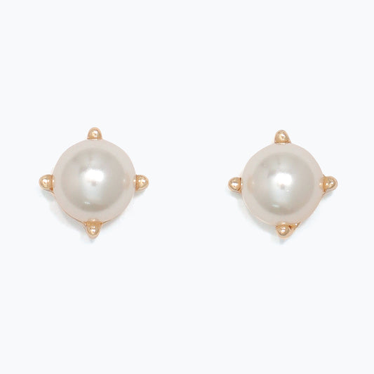 PEARLS IN GOLD STUDS- EARRINGS