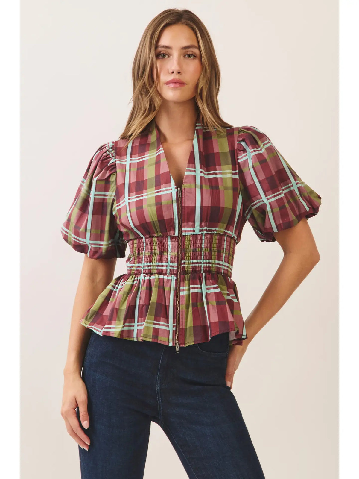 LAURA TOP - BURGUNDY