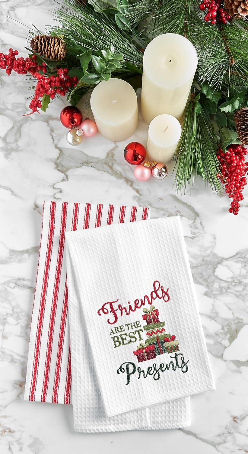FRIENDS ARE THE BEST PRESENTS: Christmas TOWEL Gift Cotton