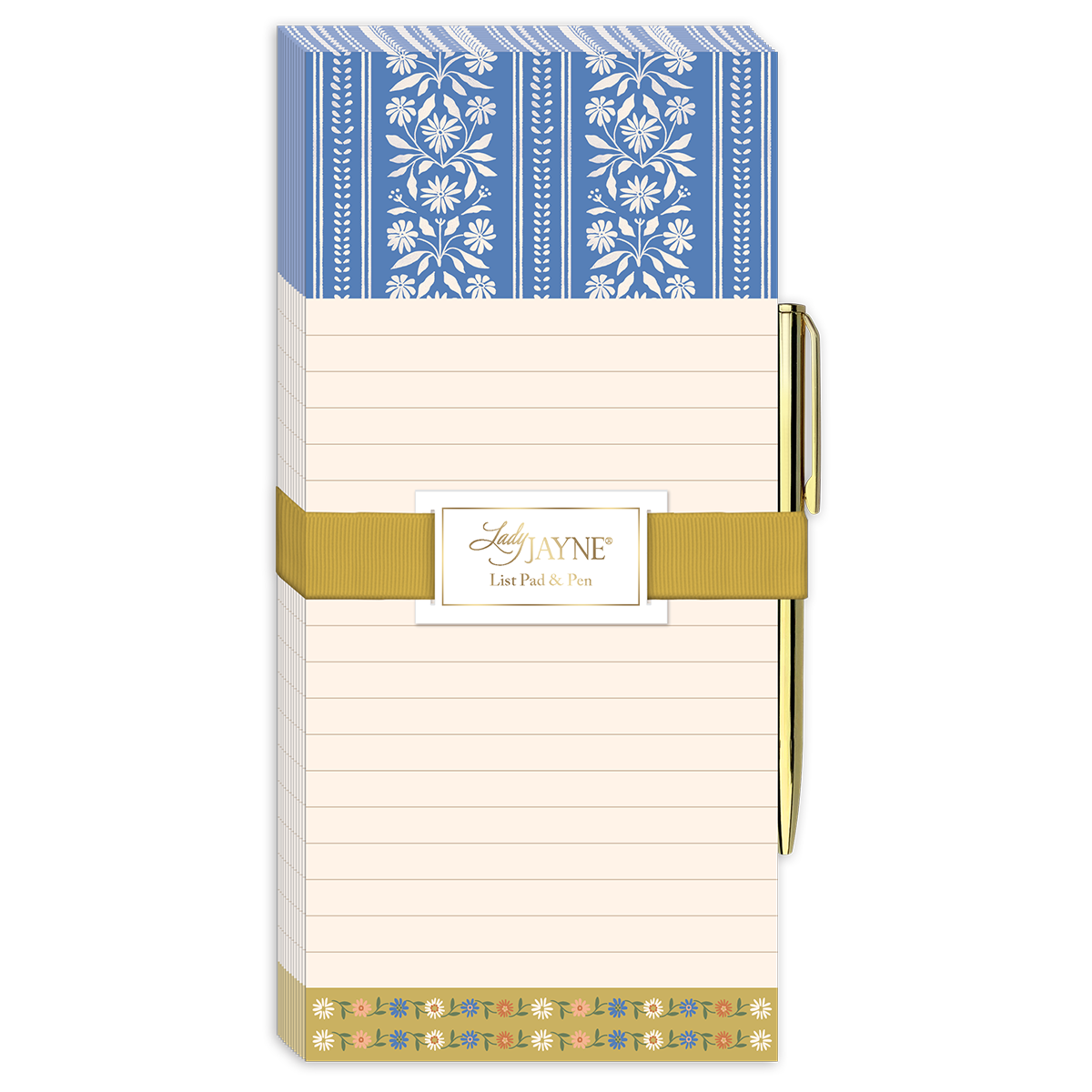 MAGNETIC LIST PAD-WILDFLOWER MEADOW BLUE STRIPE