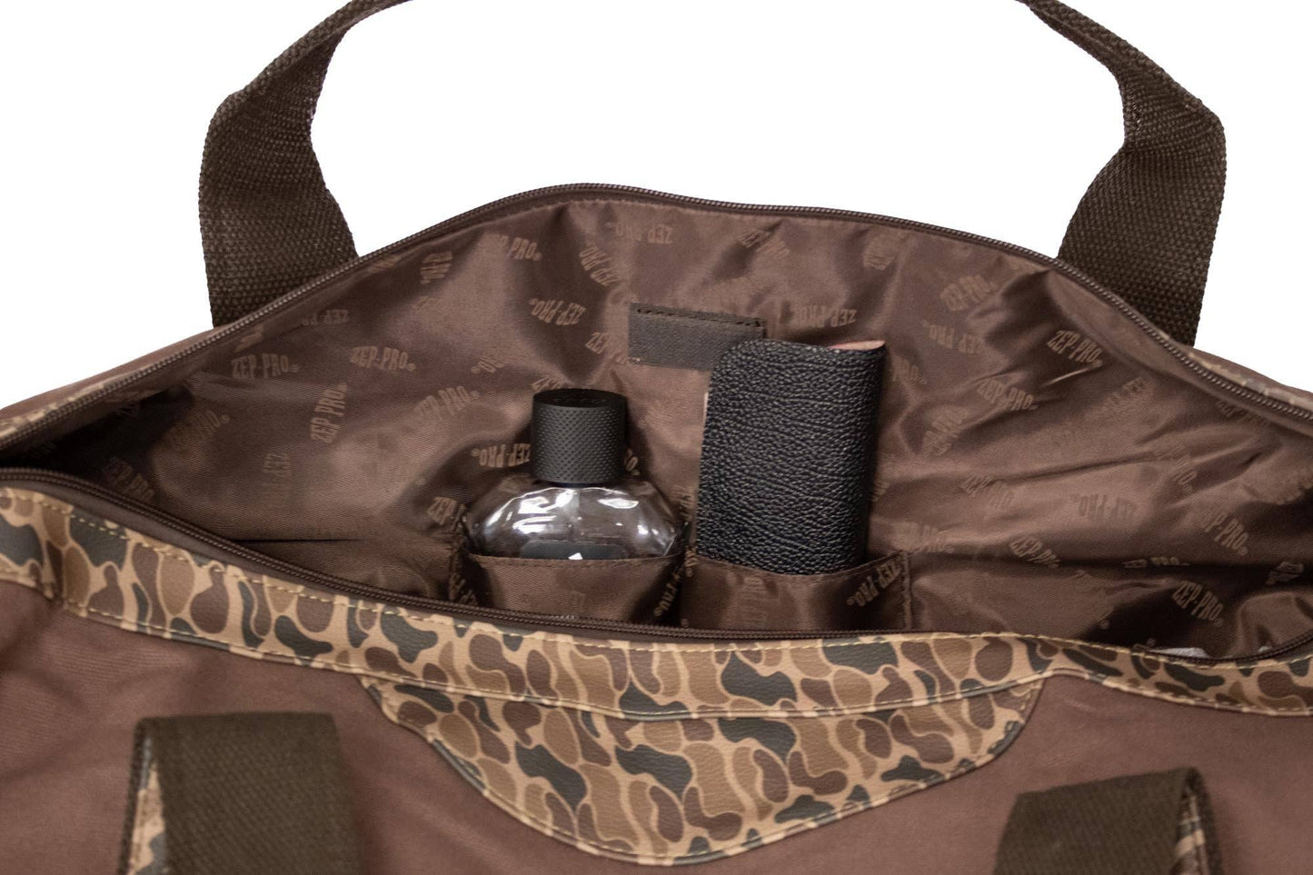 Shot Shell Brown Waxed Canvas Old School Camo Weekender Bag.