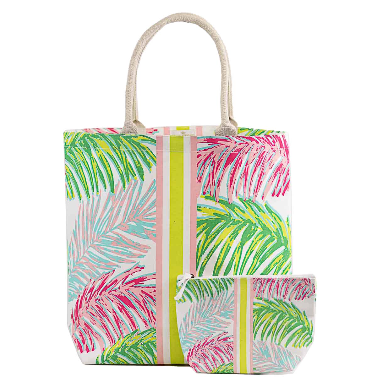 Veracruz Coast Tote - White/Pink/Lime