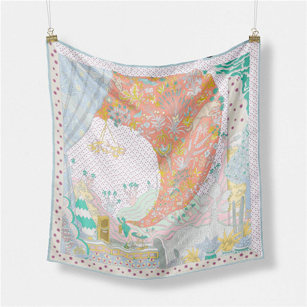 Silk Feel Square Scarf Necklace