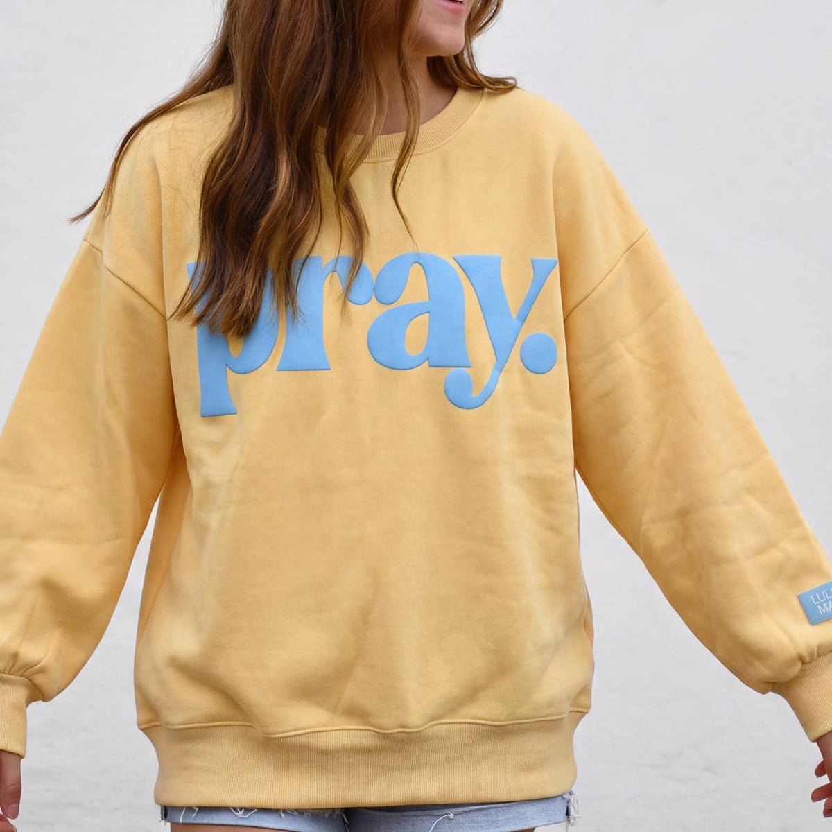 Butter/Light Blue Pray Puff