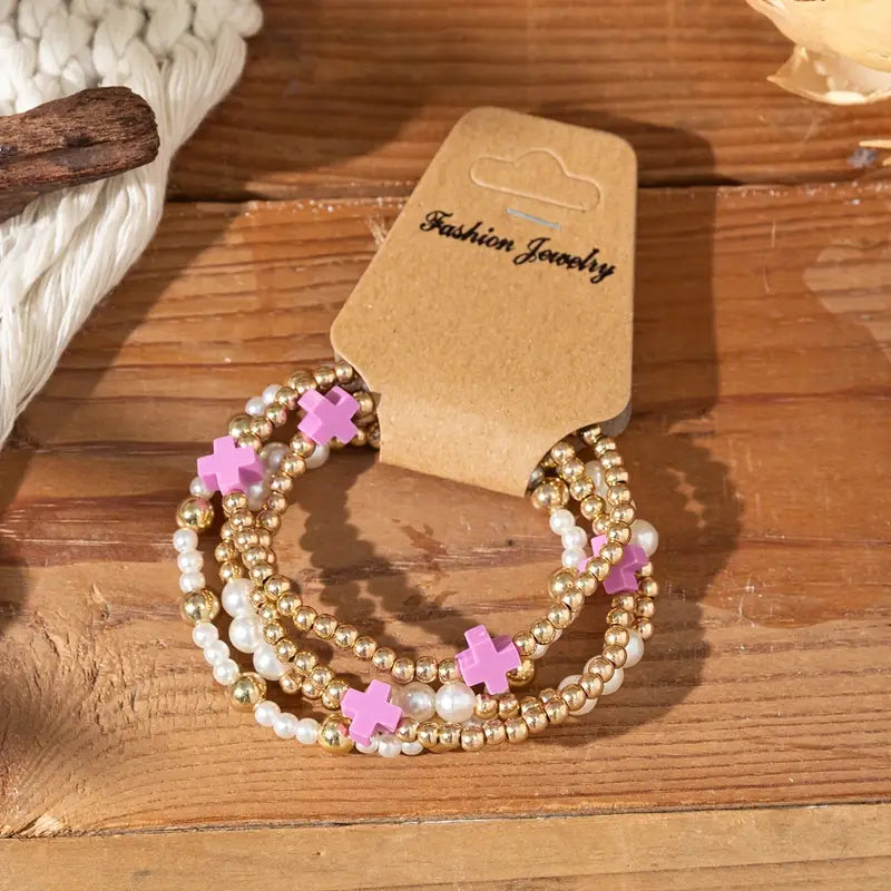 4pcs Golden Beads Boho Chic Bracelet Set