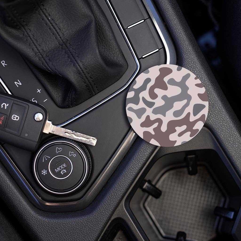 Car Coaster-Brown Camo Pattern