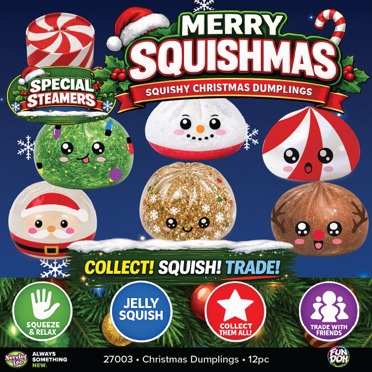 Fun Doh Christmas Dumpling Squishy Toy Holiday