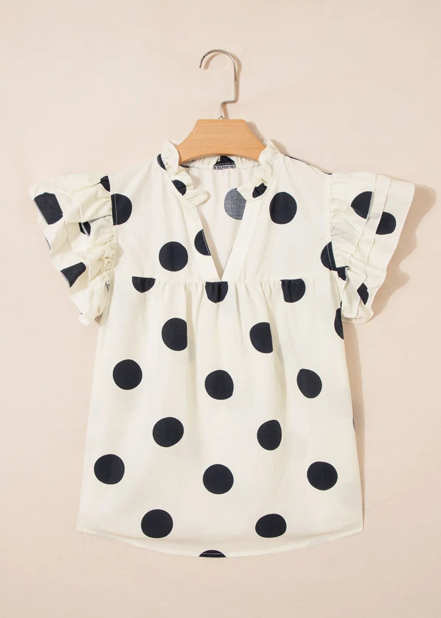 ALLISON TOP - APRICOT POLKA DOT