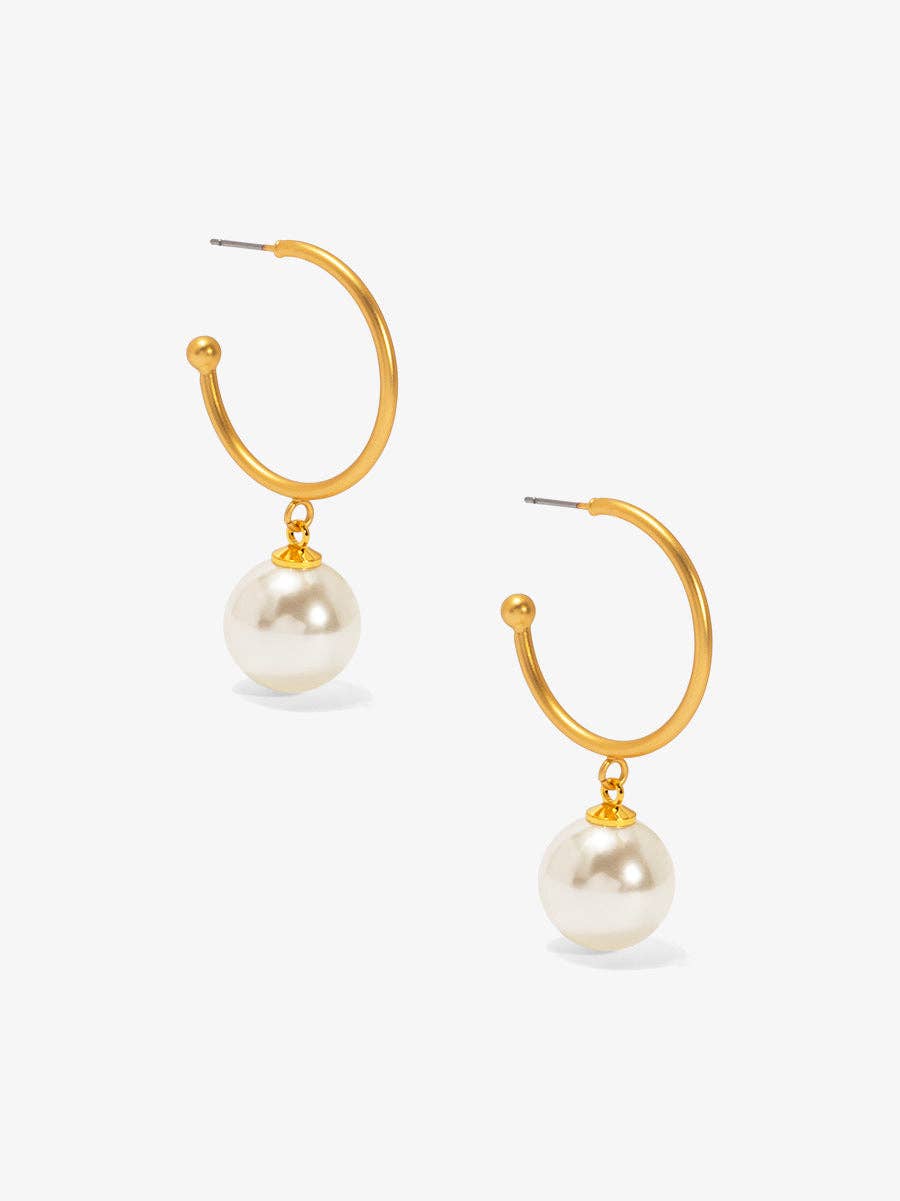 Pearl Bead Hoop Earring