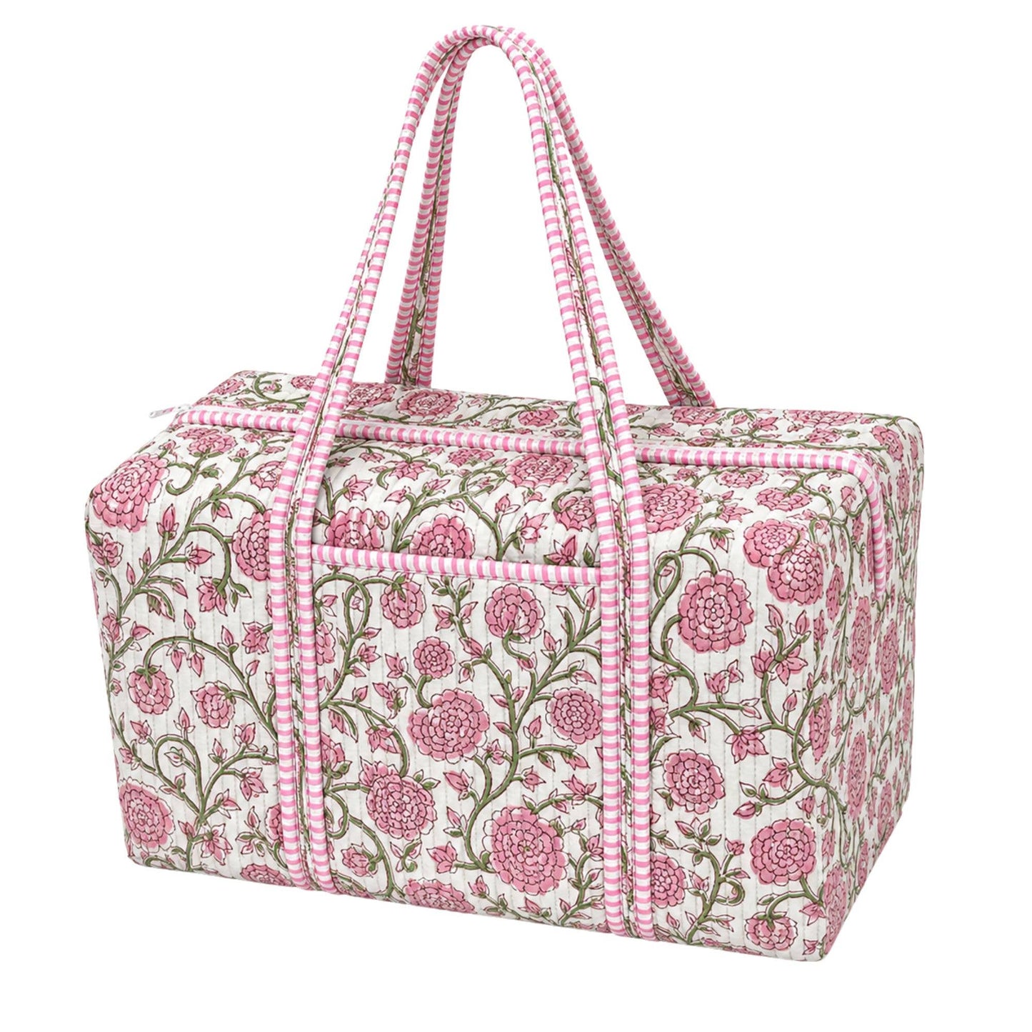 Light Pink Floral Quilted Bag Print