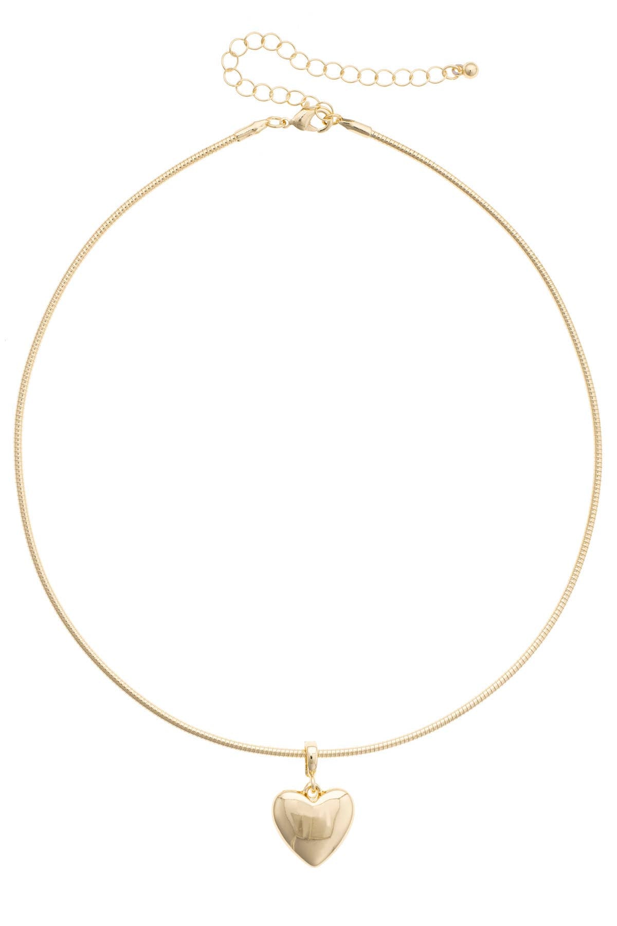 Heart of Gold Skinny Collar Necklace in Shiny Gold