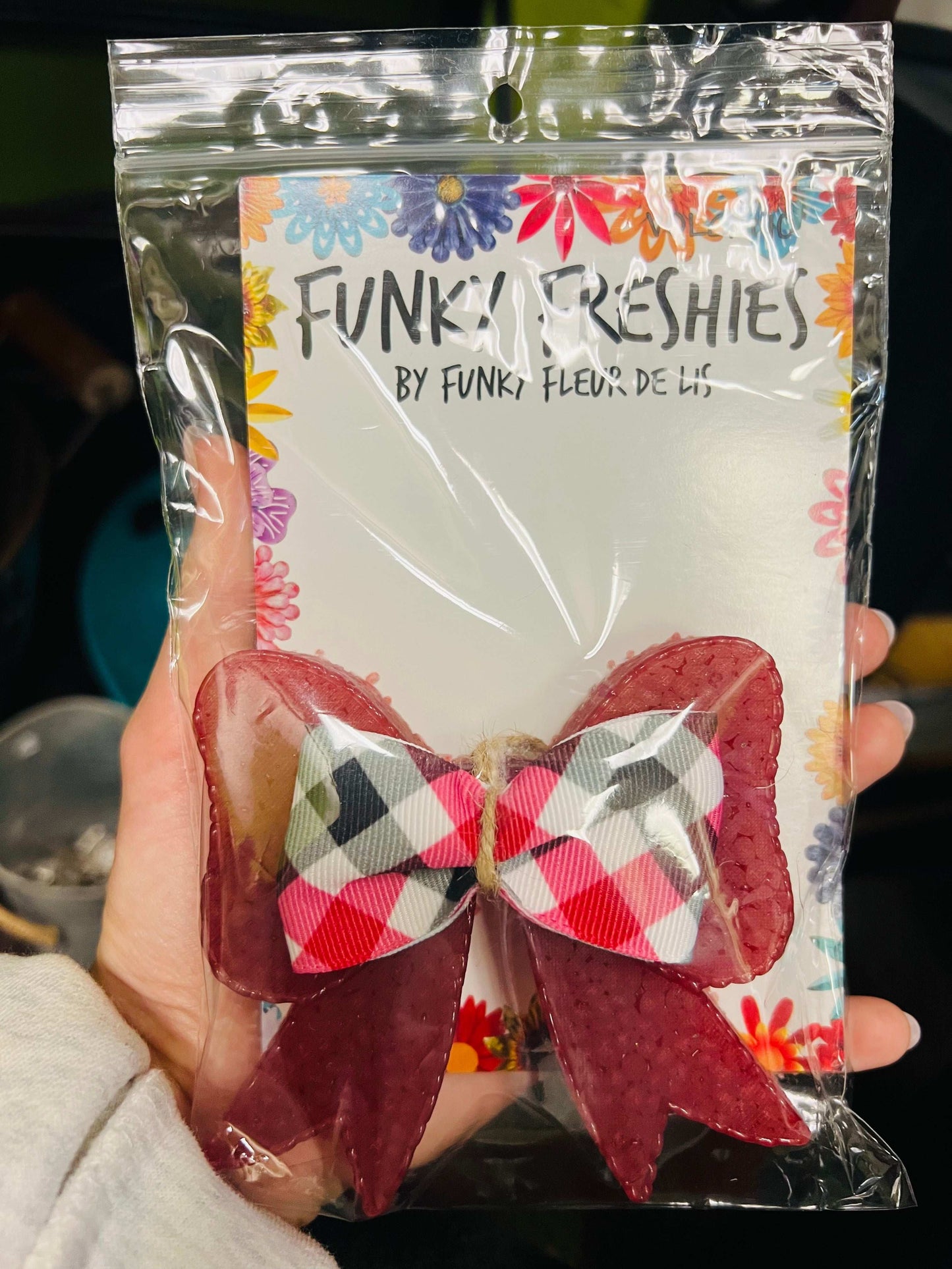 PLAID BOW ON BOW FRESHIE