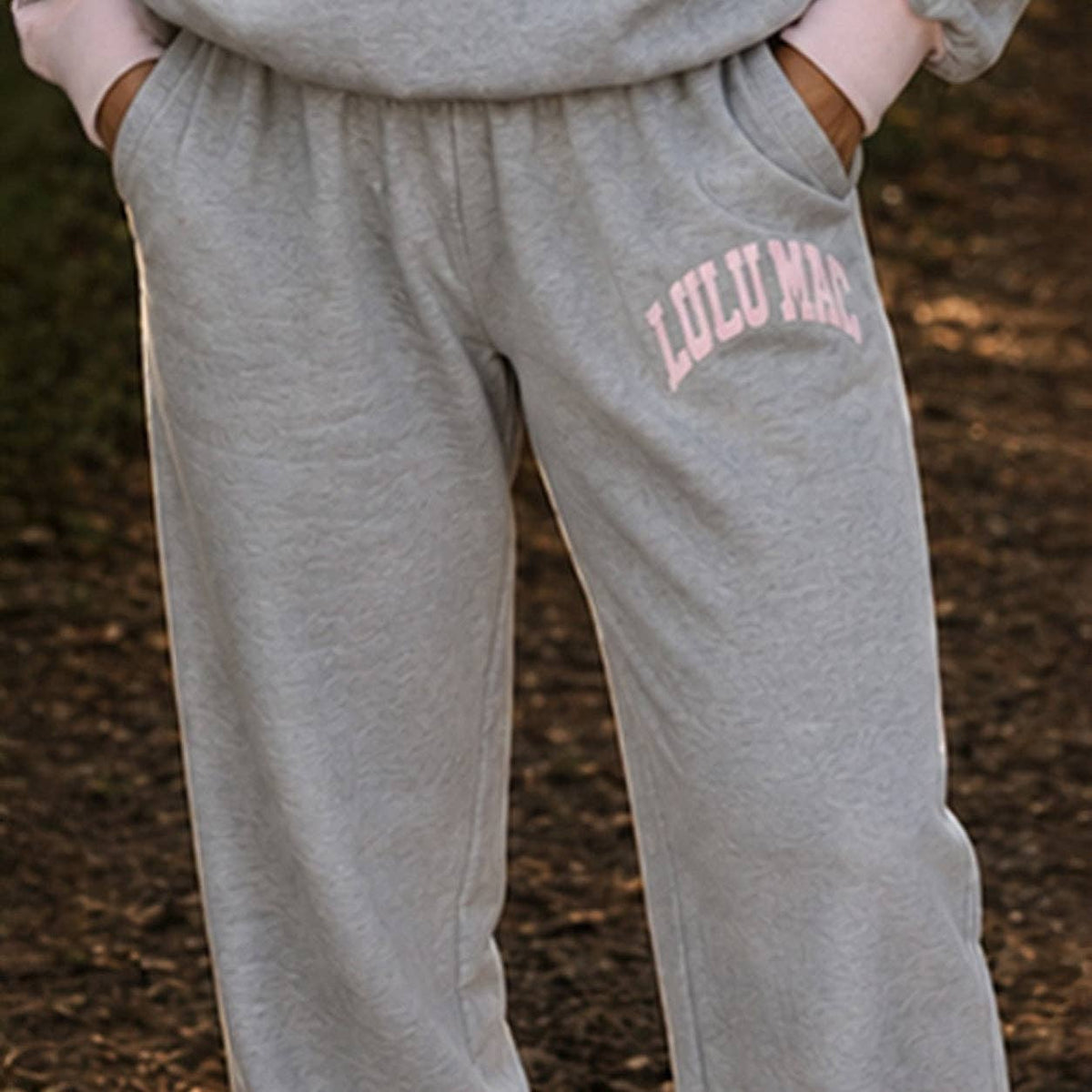 LM-PA-1009 Puff Pant- Grey/Light Pink