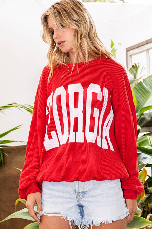 Georgia Comfy Oversize Graphic Sweatshirt, Gameday
