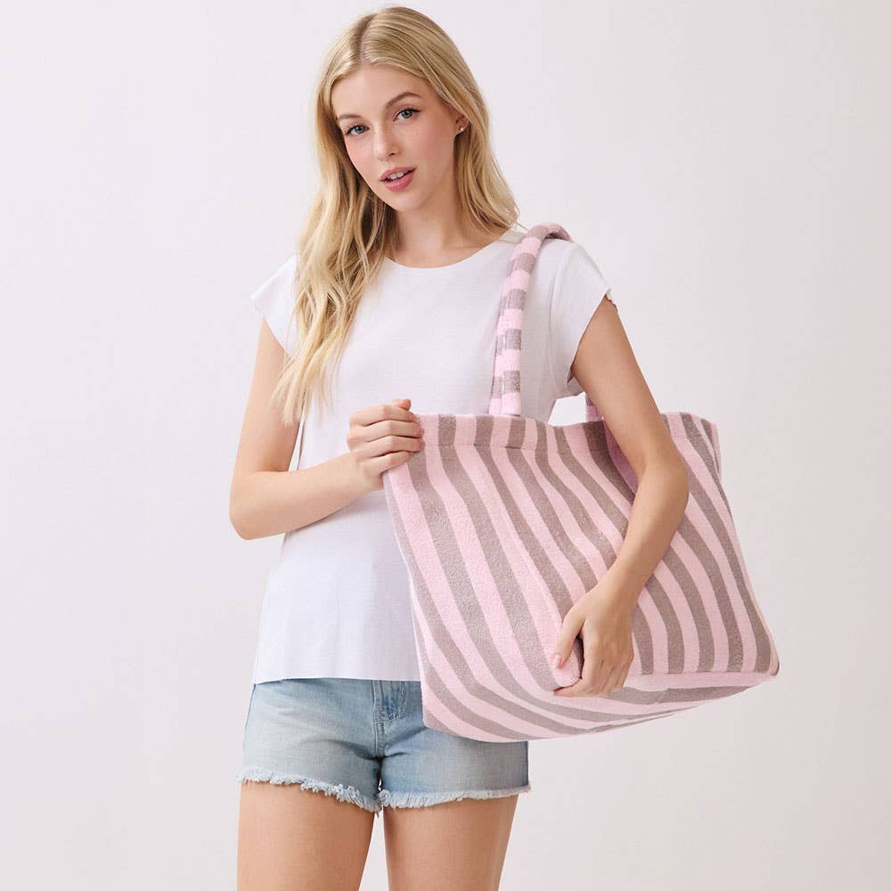 Striped Terry Tote Bag