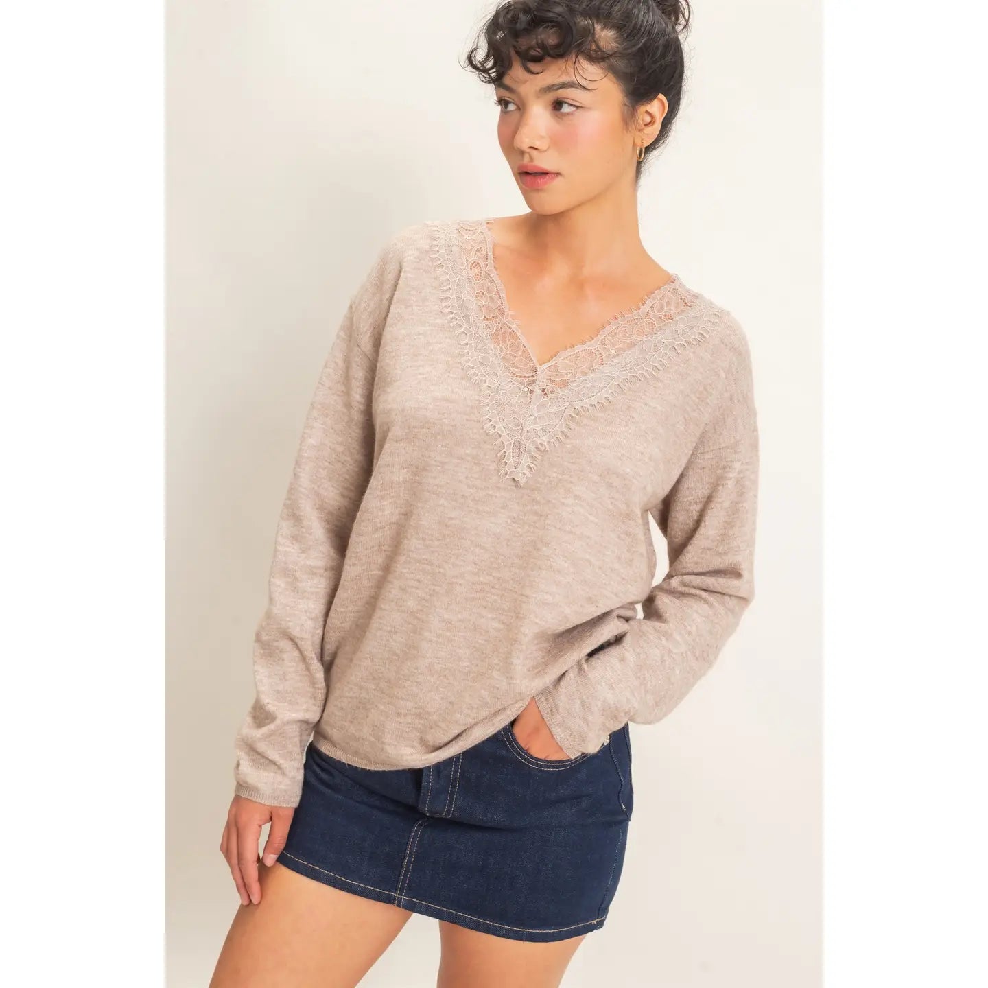 MEREDITH TOP - TAUPE