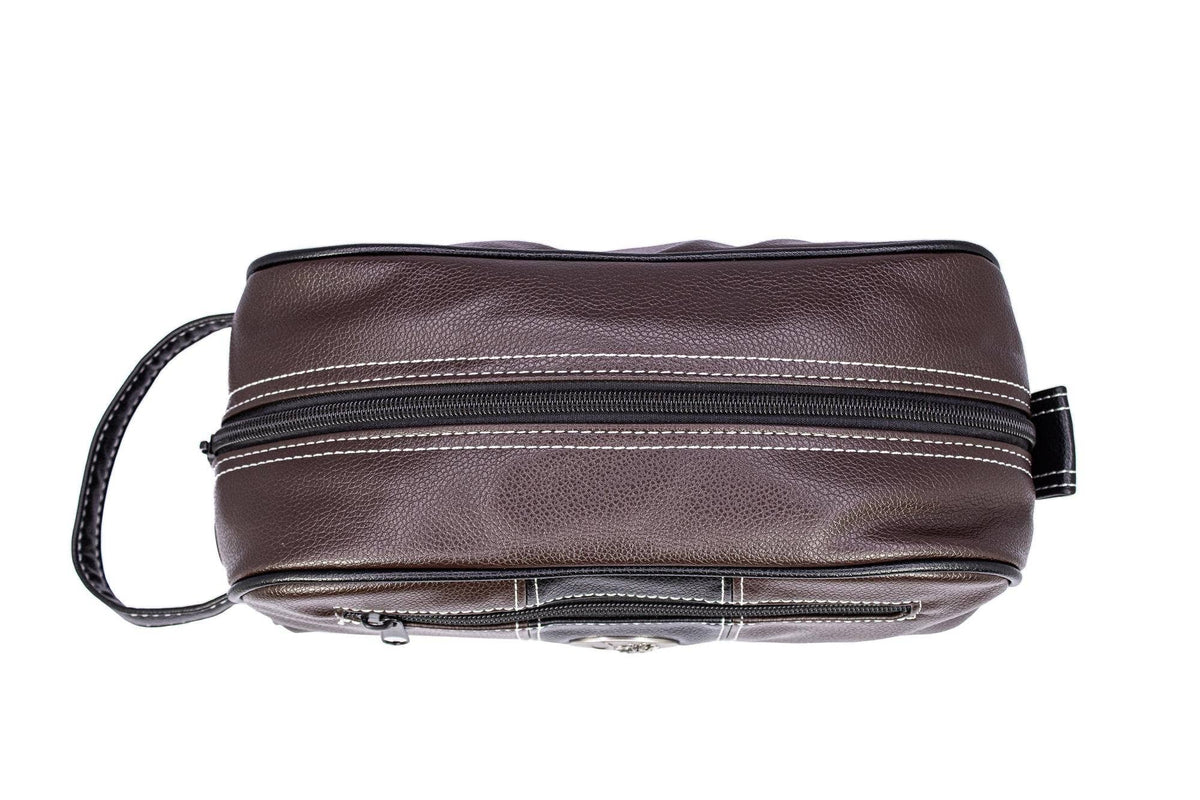 Cotton Boll Men’s Brown Pebble Toiletry Bag