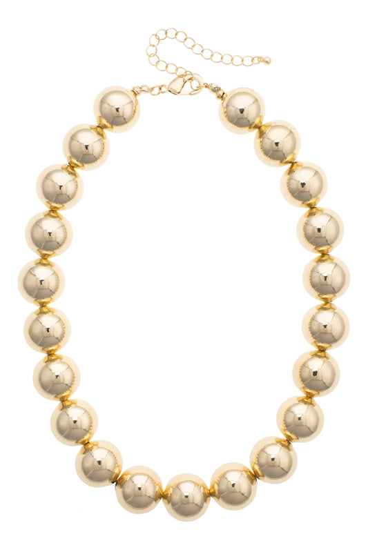 Marjorie Beaded Necklace in Shiny Gold