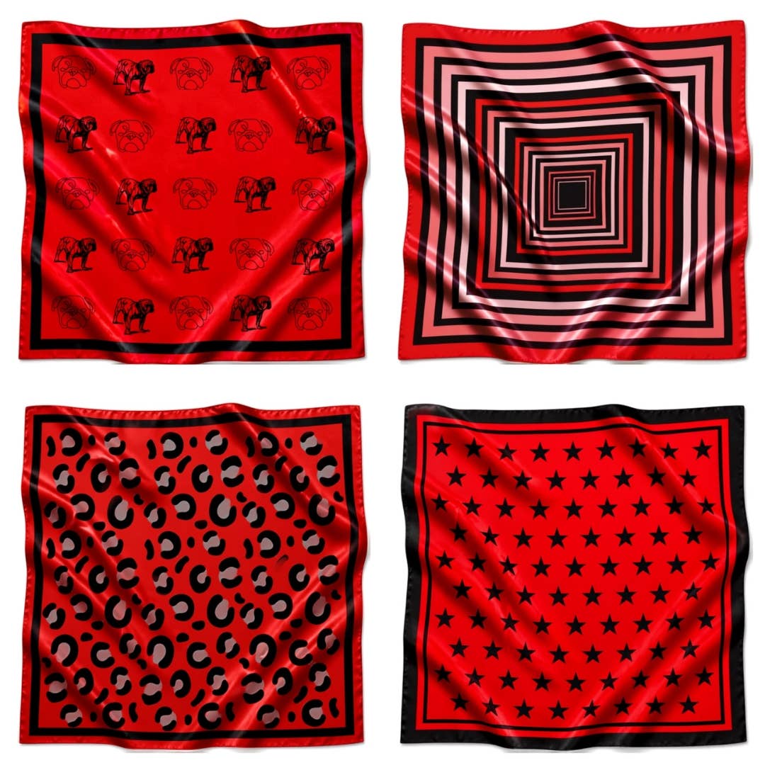 22" Red & Black Gameday Bandana Scarf