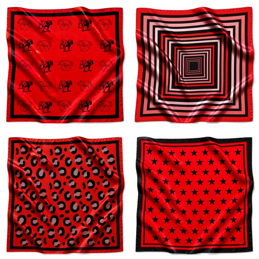 22" Red & Black Gameday Bandana Scarf
