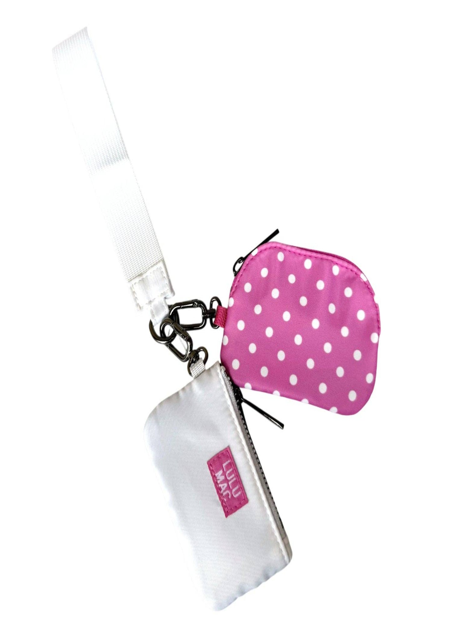 LULU MAC WRISTLET - Hot Pink/White Dots