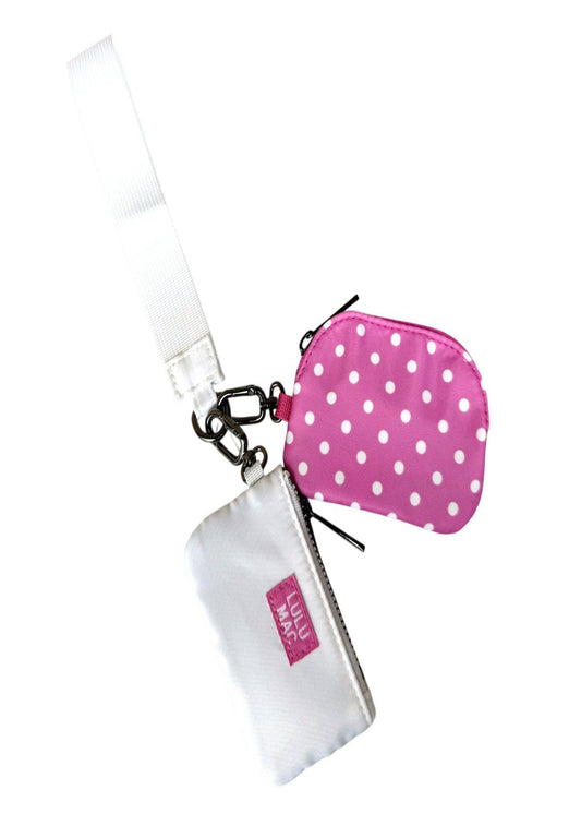 LULU MAC WRISTLET - Hot Pink/White Dots