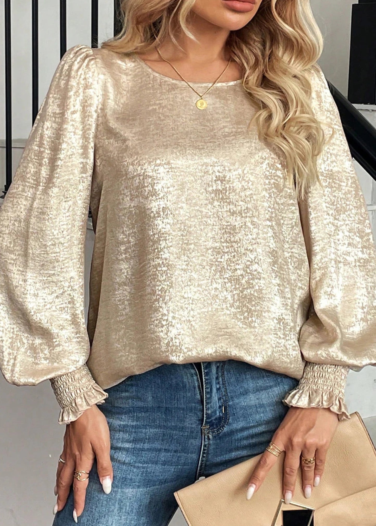 ALYVIA TOP - METALLIC APRICOT