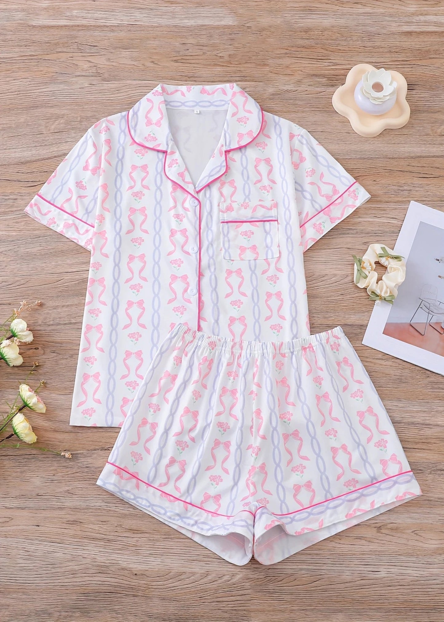 WOMENS PAJAMA SET - BOW