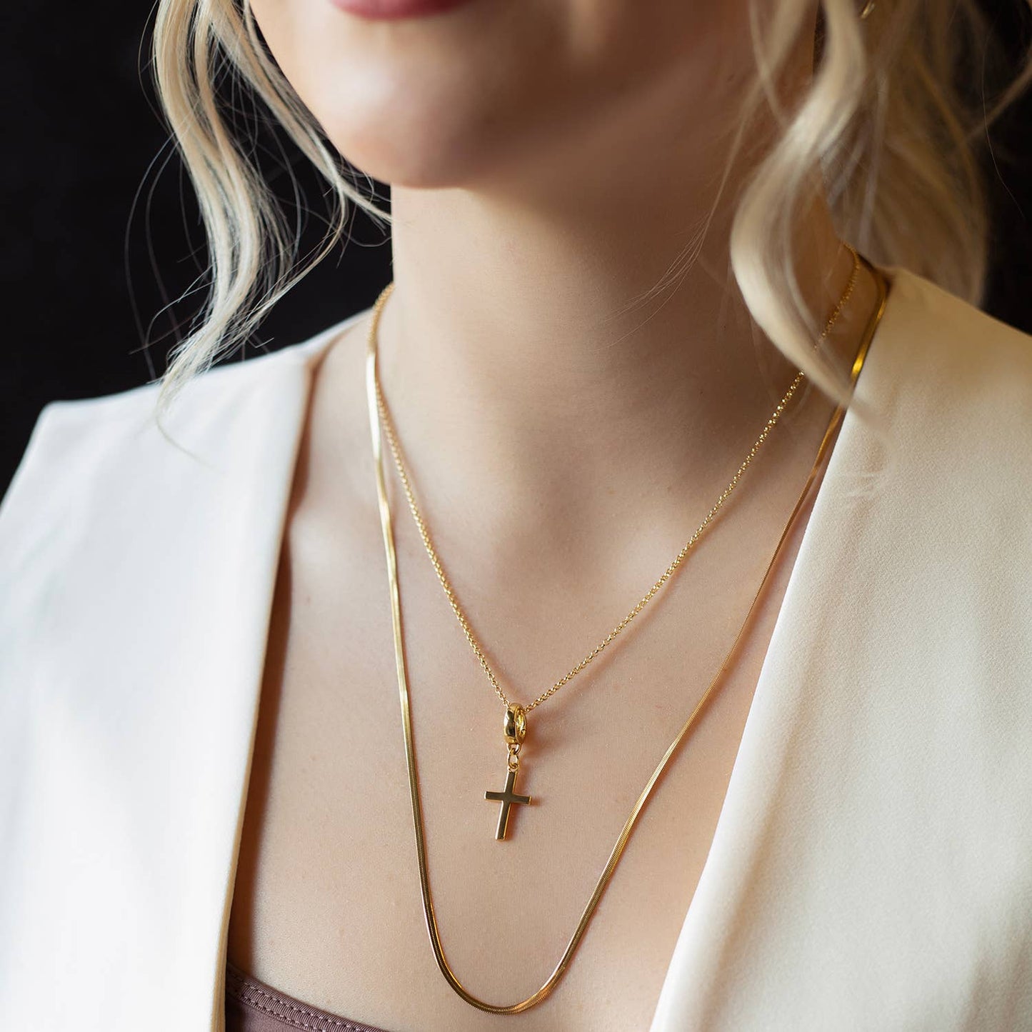Cross Charm, Gold, Charm Bar | Charm Necklace, Bag Charm