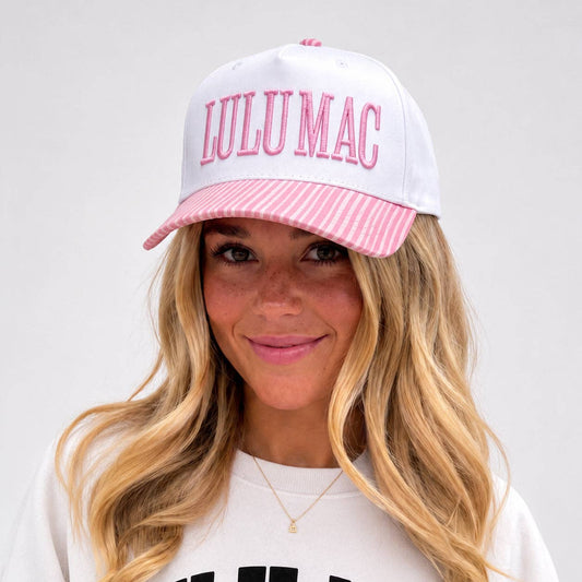 STRIPE PINK HAT - LULU MAC