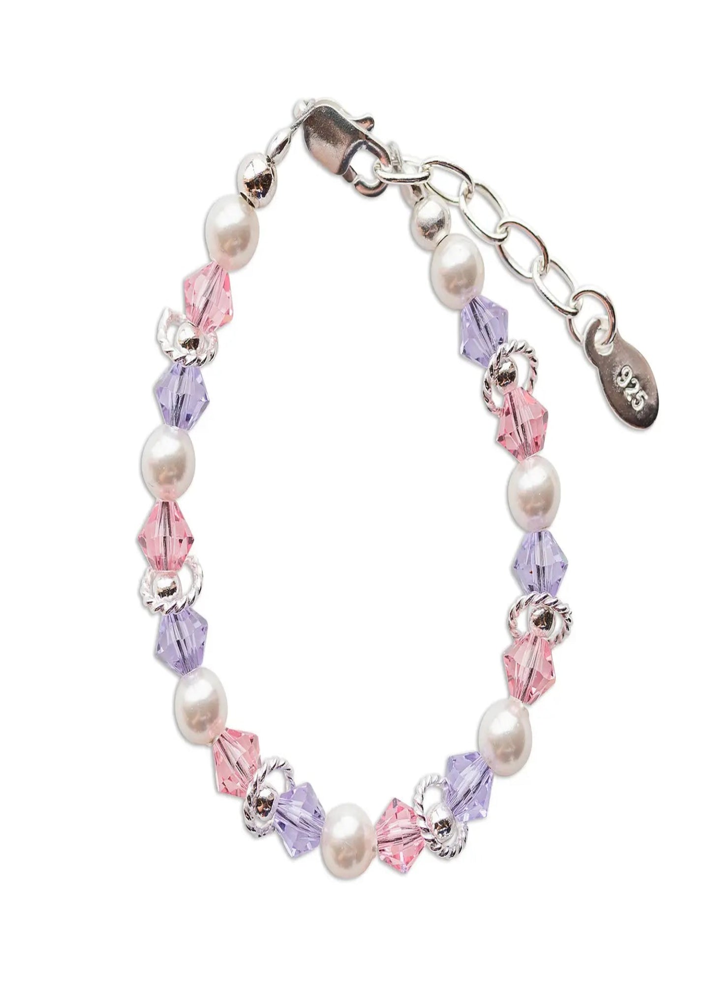 Girls Sterling Silver Multi-Color Pearl Baby & Kids Bracelet Natalee