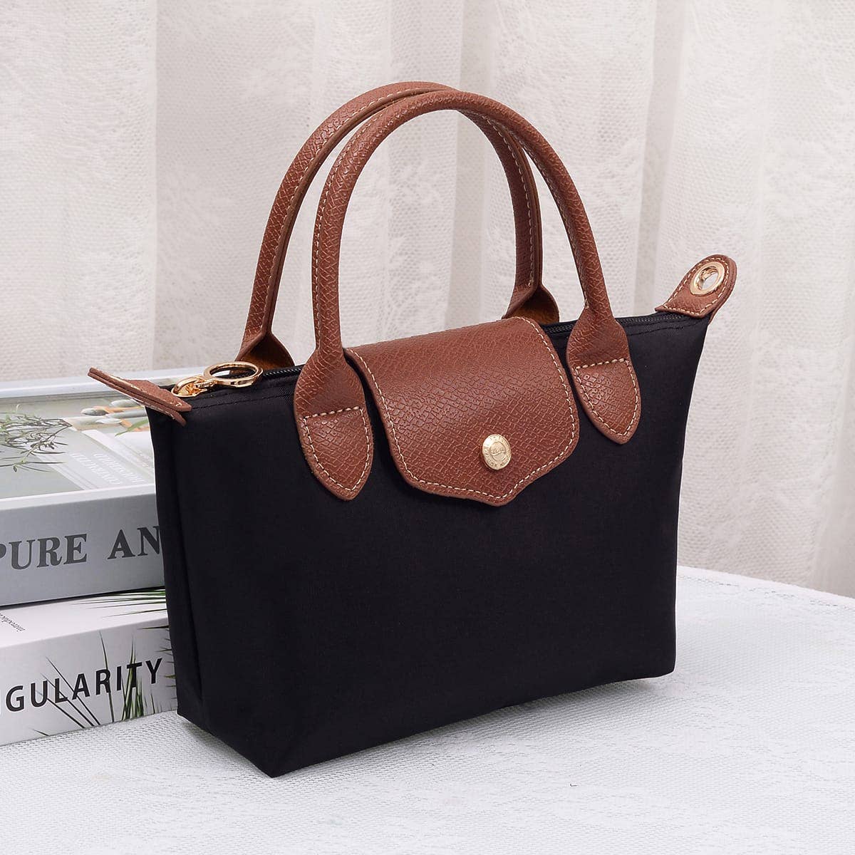 Britney Nylon Double Handle Crossbody Bag