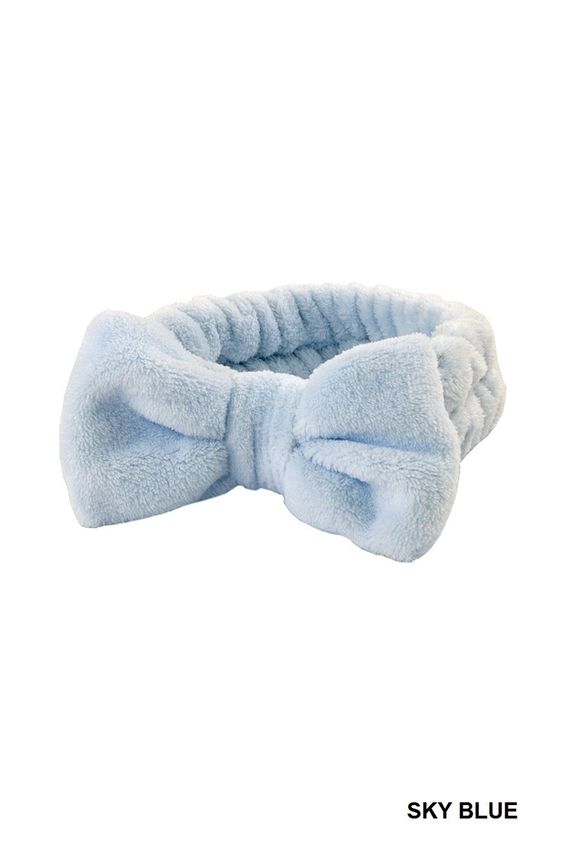 Soft plush bowknot spa headband