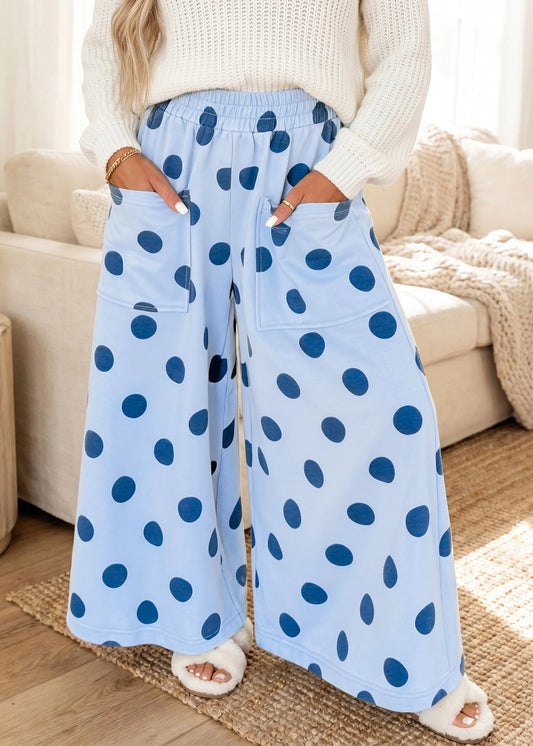 MADISYN PANTS - BLUE POLKA DOT