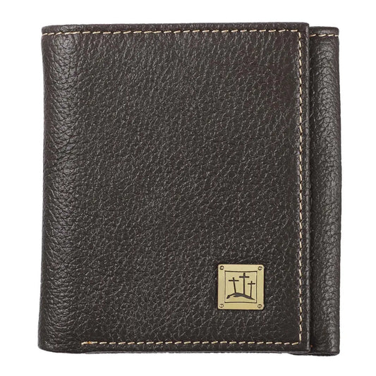 WALLET LEATHER CROSSES-BROWN