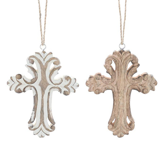 WOODEN CROSS CHRISTMAS-ORNAMENTS