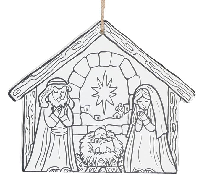 COLOR ME HOLY FAMILY-ORNAMENT