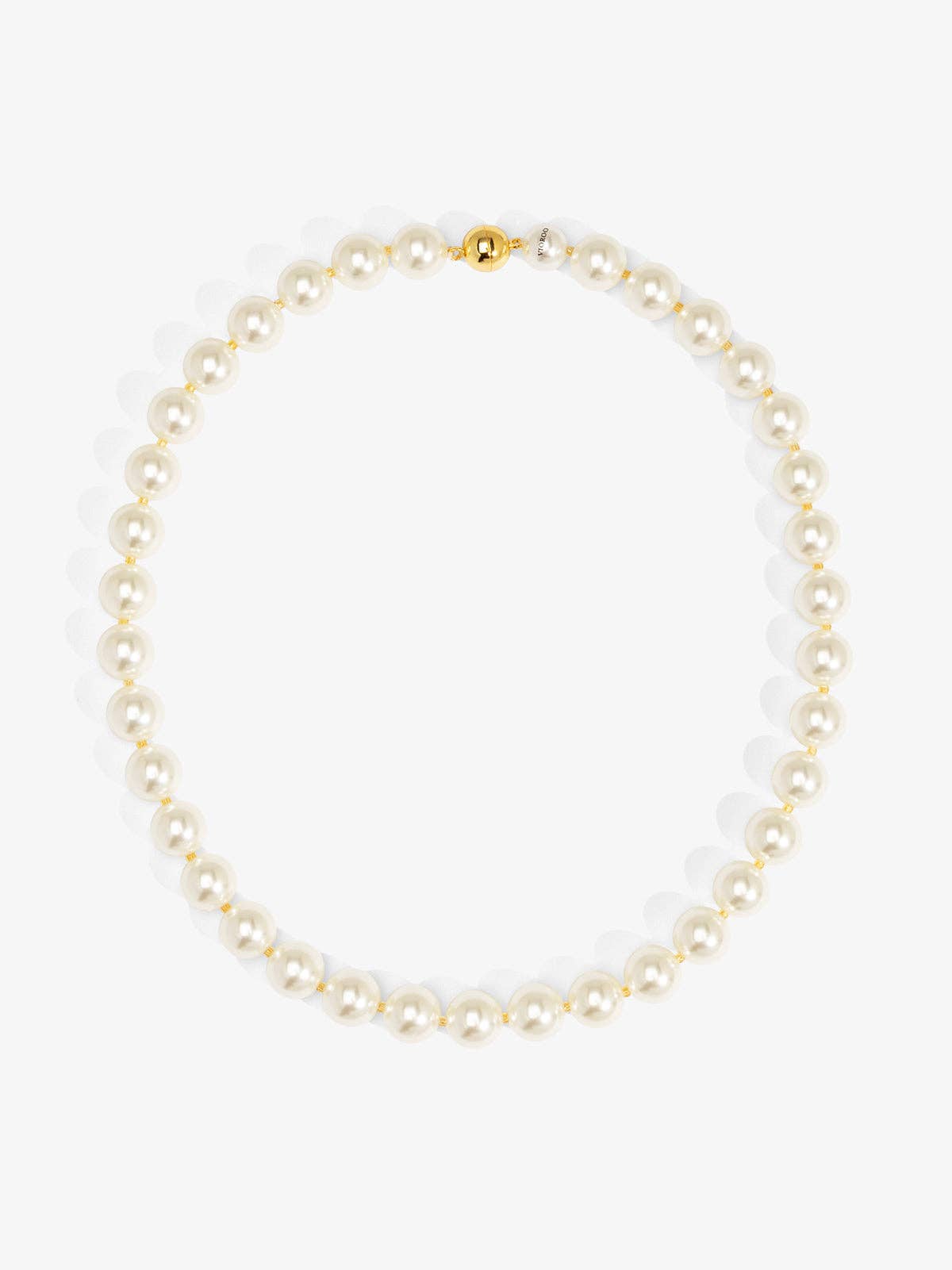 12mm Pearl Beaded Magnet Short Necklace