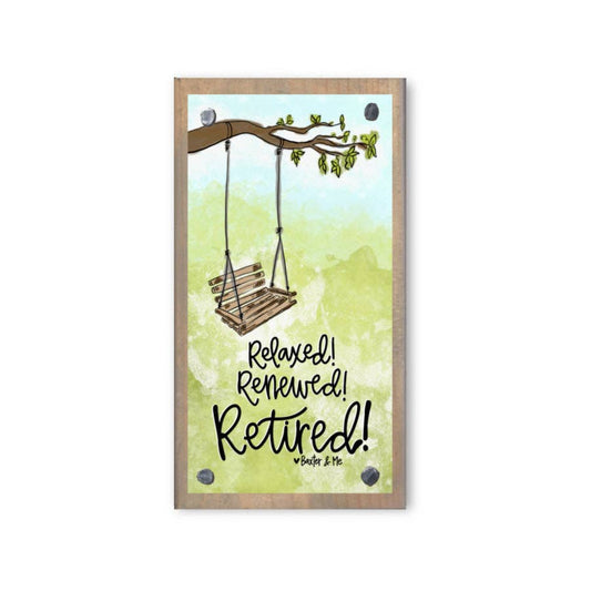 Retirement Swing Driftwood Happy Block
