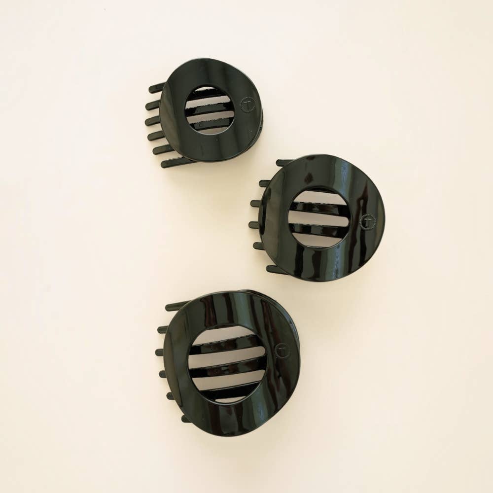 Jet Black | Small | Flat Open Circle Hair Clip
