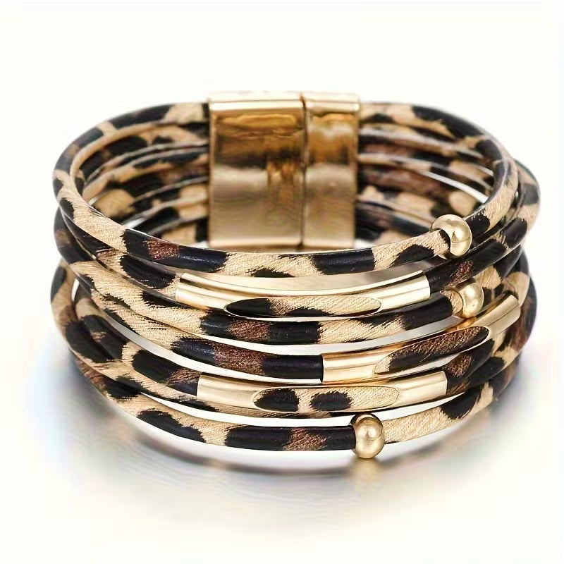 BOHEMIAN LEOPARD PRINT WRAP BRACELET